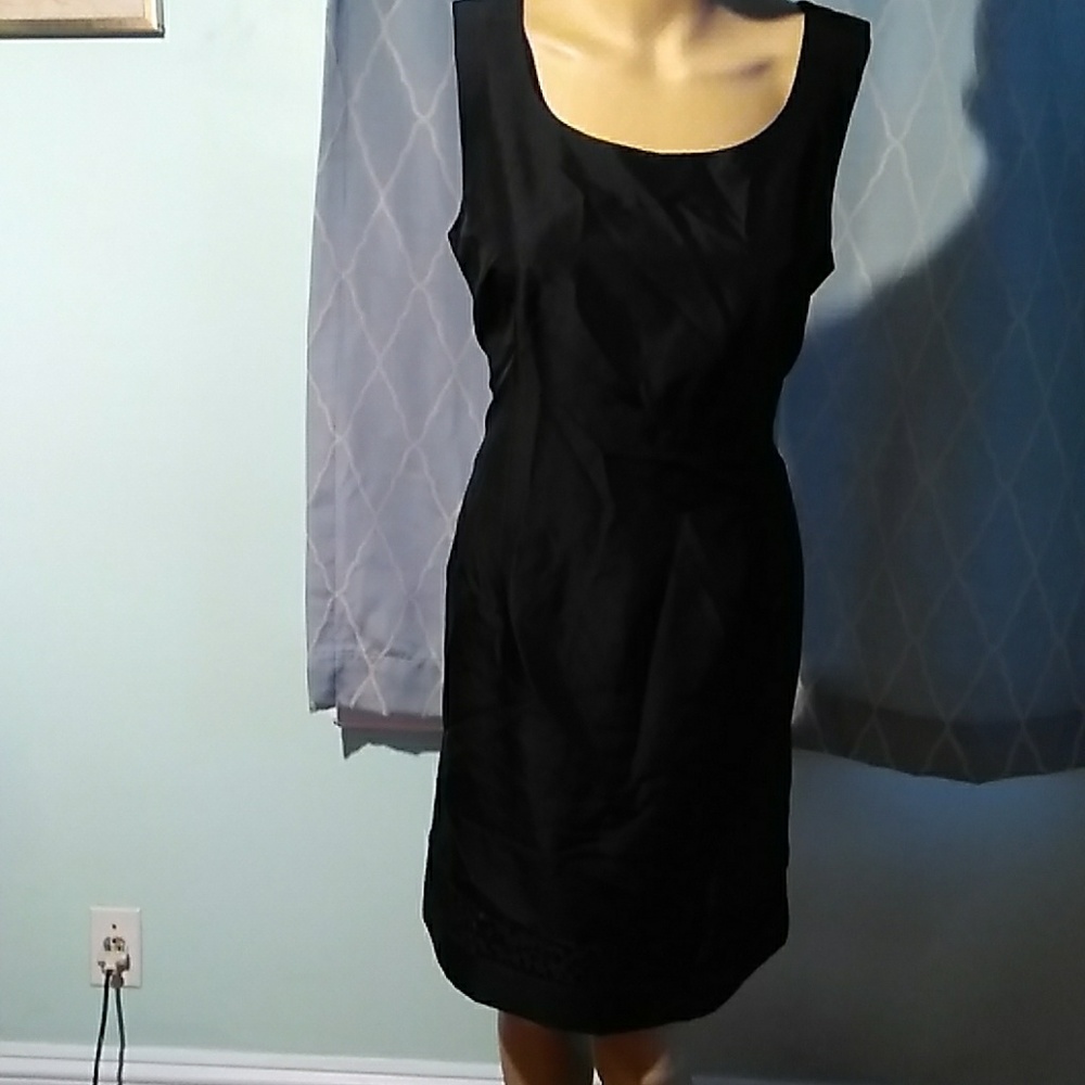 12 petite Talbots black silk dress
